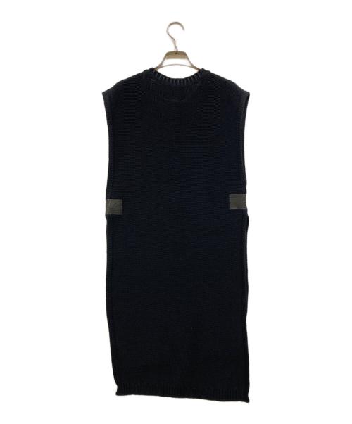 MM6 Maison Margiela（エムエムシックスメゾンマルジェラ）MM6 Maison Margiela (エムエムシックスメゾンマルジェラ) スリットデザインロングジレ ブラック サイズ:Sの古着・服飾アイテム