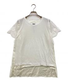 MM6 Maison Margiela（エムエムシックスメゾンマルジェラ）の古着「半袖レースカットソー」｜ホワイト