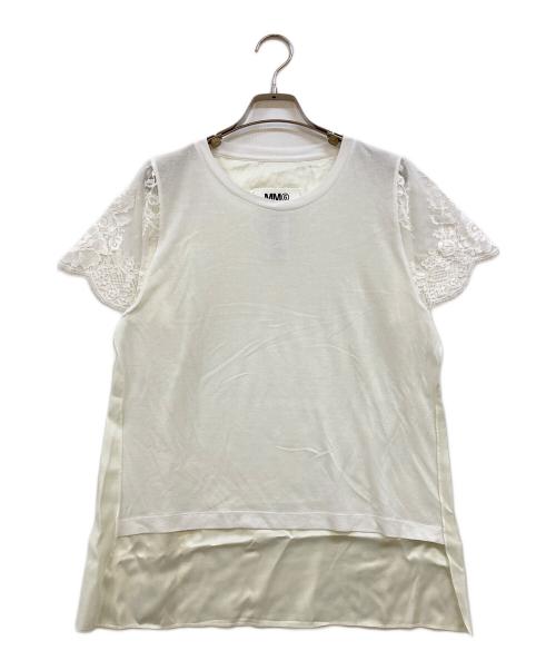 MM6 Maison Margiela（エムエムシックスメゾンマルジェラ）MM6 Maison Margiela (エムエムシックスメゾンマルジェラ) 半袖レースカットソー ホワイト サイズ:Sの古着・服飾アイテム