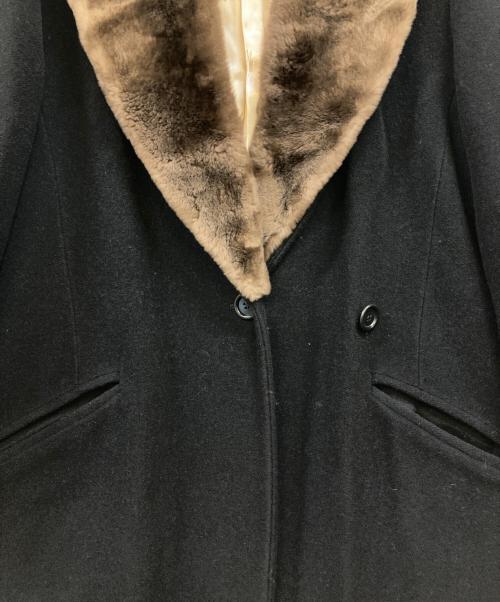 MaxMara（マックスマーラ）MaxMara (マックスマーラ) Detachable fur collar virgin wool long coat ネイビー サイズ:46の古着・服飾アイテム