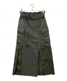 sacai（サカイ）の古着「Nylon Twill Skirt」｜オリーブ