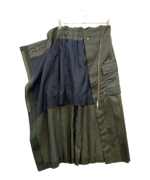sacai（サカイ）sacai (サカイ) Nylon Twill Skirt オリーブ サイズ:2の古着・服飾アイテム