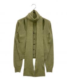 LEINWANDE（ラインヴァンド）の古着「RIBBON TIE CARDIGAN」｜グリーン