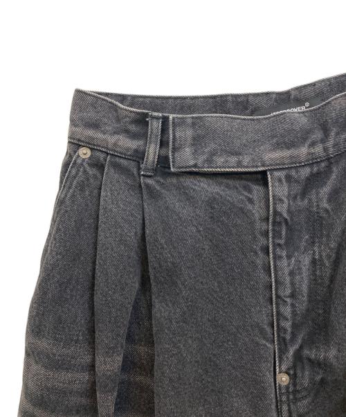 UNDERCOVER（アンダーカバー）UNDERCOVER (アンダーカバー) タック加工ワイドデニムパンツ ブラック サイズ:2の古着・服飾アイテム