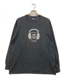 stussy（ステューシー）の古着「90's SSリンク モノグラムパターン ロングスリーブカットソー」｜ブラック