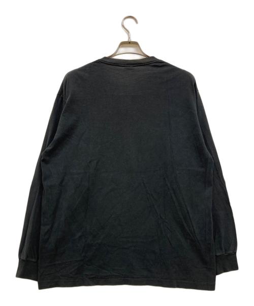 stussy（ステューシー）stussy (ステューシー) 90's SSリンク モノグラムパターン ロングスリーブカットソー ブラック サイズ:XLの古着・服飾アイテム