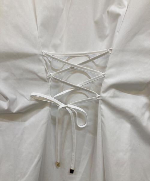 ANAYI（アナイ）ANAYI (アナイ) タイプライターレースアップ ブラウス ホワイト サイズ:38の古着・服飾アイテム