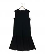 ANAYIアナイ）の古着「パールネックフレアヘム ワンピース」｜ブラック