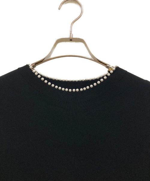 ANAYI（アナイ）ANAYI (アナイ) パールネックフレアヘム ワンピース ブラック サイズ:38の古着・服飾アイテム