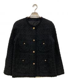 ANAYI（アナイ）の古着「ミックスヤーンツイード ノーカラージャケット」｜ブラック