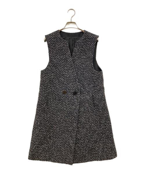 ANAYI（アナイ）ANAYI (アナイ) ラメファンシーツイードジレ ワンピース グレー サイズ:40の古着・服飾アイテム