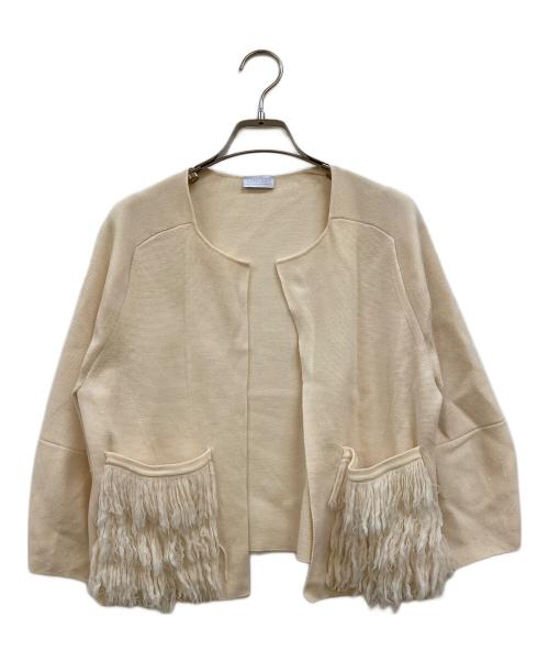 Cruciani（クルチアーニ）Cruciani (クルチアーニ) フリンジポケット カーディガン ベージュ サイズ:Mの古着・服飾アイテム