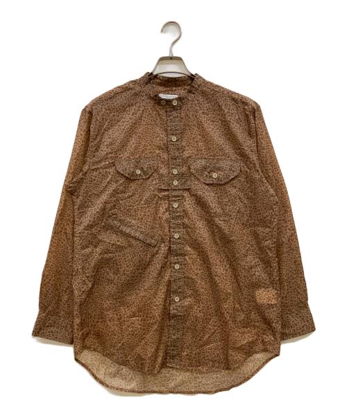 Engineered Garments（エンジニアド ガーメンツ）Engineered Garments (エンジニアドガーメンツ) Banded Collar Shirts-Leopard ブラウン サイズ:Sの古着・服飾アイテム