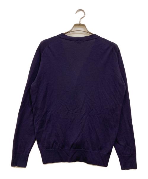 JOHN SMEDLEY（ジョンスメドレー）JOHN SMEDLEY (ジョンスメドレー) ウールニットカーディガン パープル サイズ:Ｍの古着・服飾アイテム
