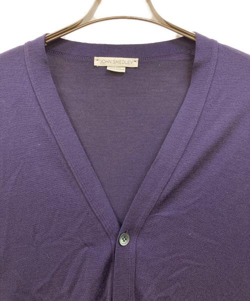 JOHN SMEDLEY（ジョンスメドレー）JOHN SMEDLEY (ジョンスメドレー) ウールニットカーディガン パープル サイズ:Ｍの古着・服飾アイテム