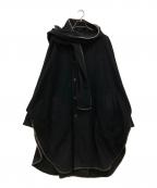 s'yteサイト）の古着「W/TOP MOSSA STOLE COLLAR BIG SILHOUETTE COAT」｜ブラック