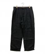 POLO RALPH LAURENポロ・ラルフローレン）の古着「90's リネン2タックパンツ」｜ブラック