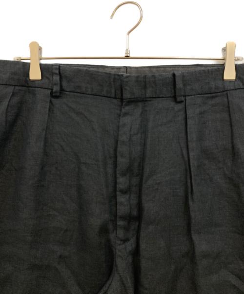 POLO RALPH LAUREN（ポロ・ラルフローレン）POLO RALPH LAUREN (ポロ・ラルフローレン) 90's リネン2タックパンツ ブラック サイズ:91cm(36W)の古着・服飾アイテム