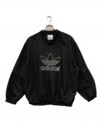 adidasアディダス）の古着「90's 刺繍ロゴ プルオーバー」｜ブラック
