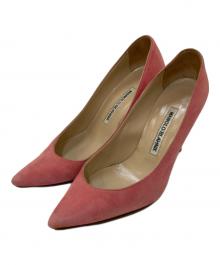 Manolo Blahnik（マノロブラニク）の古着「スウェードハイヒールパンプス」｜ピンク
