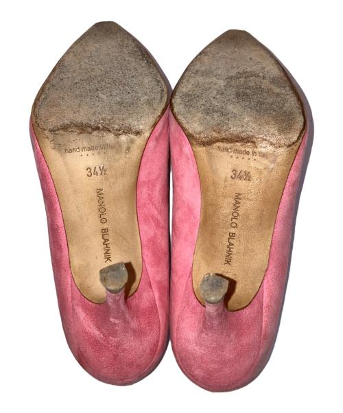 Manolo Blahnik（マノロブラニク）Manolo Blahnik (マノロブラニク) スウェードハイヒールパンプス ピンク サイズ:34 1/2の古着・服飾アイテム