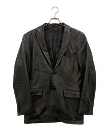 BURBERRY BLACK LABEL（バーバリーブラックレーベル）の古着「ラムレザー2Bテーラードジャケット」｜ブラック