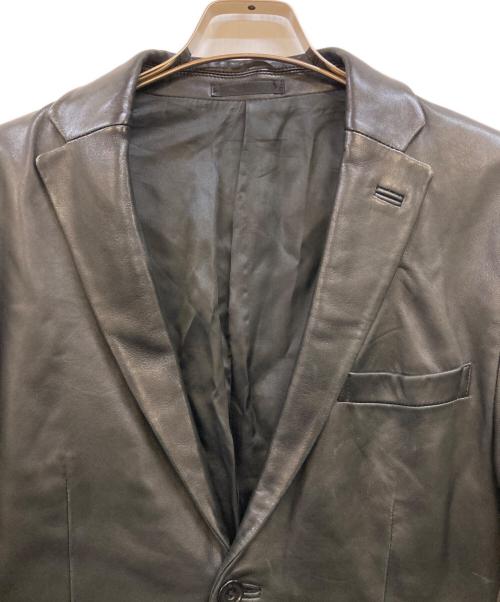 BURBERRY BLACK LABEL（バーバリーブラックレーベル）BURBERRY BLACK LABEL (バーバリーブラックレーベル) ラムレザー2Bテーラードジャケット ブラック サイズ:Ｍの古着・服飾アイテム