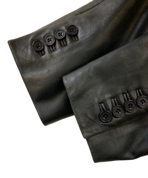 BURBERRY BLACK LABEL（バーバリーブラックレーベル）BURBERRY BLACK LABEL (バーバリーブラックレーベル) ラムレザー2Bテーラードジャケット ブラック サイズ:Ｍの古着・服飾アイテム