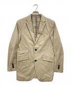 BURBERRY BLACK LABELバーバリーブラックレーベル）の古着「裏地ノバチェック 2Bテーラードジャケット」｜ベージュ