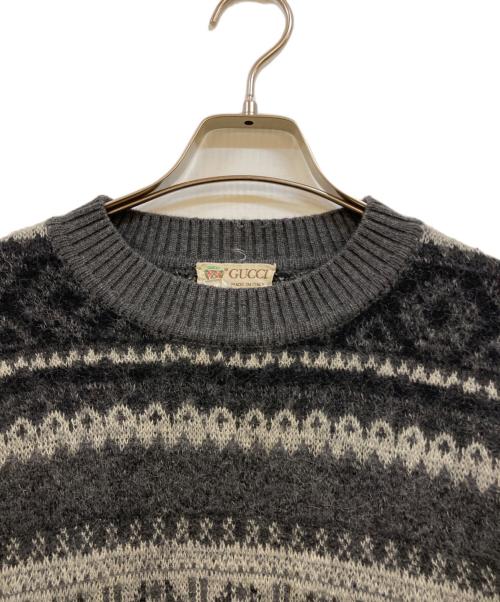 GUCCI（グッチ）GUCCI (グッチ) 80's アルパカ混ノルディックセーター グレー サイズ:50の古着・服飾アイテム