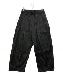 SAGE NATION（セイジ ネーション）の古着「BOXPLEAT TROUSER PANTS」｜ブラック