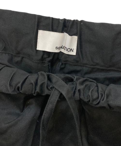 SAGE NATION（セイジ ネーション）SAGE NATION (セイジ ネーション) BOXPLEAT TROUSER PANTS ブラック サイズ:Lの古着・服飾アイテム