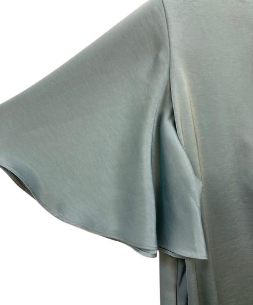 sahara（サハラ）sahara (サハラ) Slit Neck Silky Dress / スリットネックシルキードレス ブルー サイズ:Fの古着・服飾アイテム