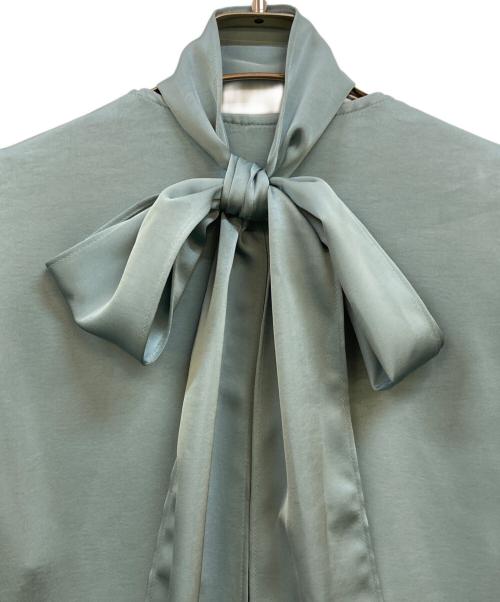 sahara（サハラ）sahara (サハラ) Slit Neck Silky Dress / スリットネックシルキードレス ブルー サイズ:Fの古着・服飾アイテム