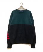 POLO RALPH LAURENポロ・ラルフローレン）の古着「90's SUICIDE SKI ワッペンウールニット」｜グリーン×ブラック