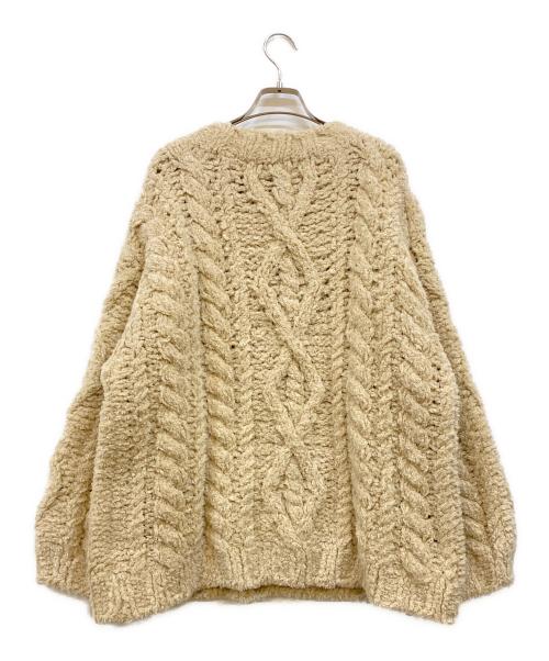ETRE TOKYO（エトレトウキョウ）ETRE TOKYO (エトレトウキョウ) フェザーヤーンケーブルハンドニットプルオーバー ベージュ サイズ:Fの古着・服飾アイテム