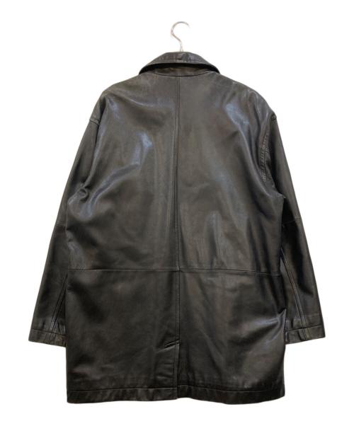 INTERMEZZO（インターメッツォ）INTERMEZZO (インターメッツォ) ラムレザーカーコート ブラック サイズ:Lの古着・服飾アイテム