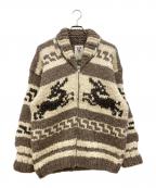 CANADIAN SWEATERカナディアンセーター）の古着「90's カウチンニットカーディガン」｜ブラウン