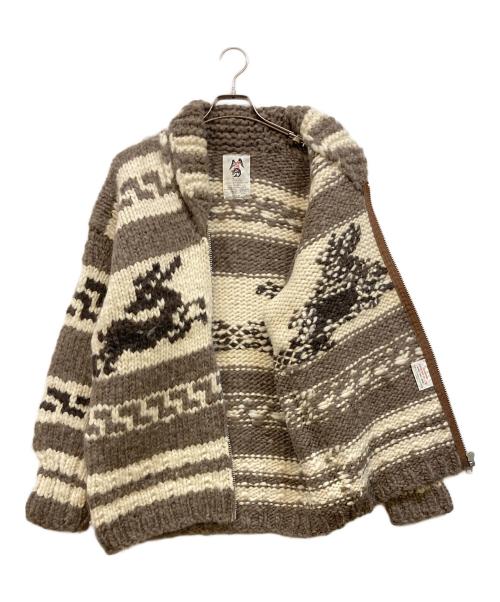 CANADIAN SWEATER（カナディアンセーター）CANADIAN SWEATER (カナディアンセーター) 90's カウチンニットカーディガン ブラウン サイズ:下記参照の古着・服飾アイテム