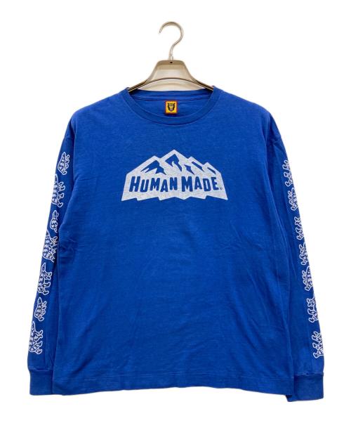 HUMAN MADE（ヒューマンメイド）HUMAN MADE (ヒューマンメイド) プリントロングスリーブTシャツ ブルー サイズ:Ｍの古着・服飾アイテム