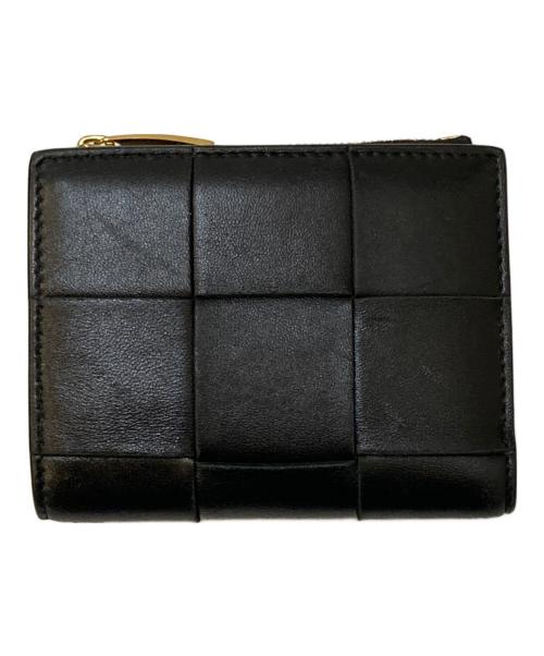 BOTTEGA VENETA（ボッテガベネタ）BOTTEGA VENETA (ボッテガベネタ) カセットスモールコンパクトイントレチャートウォレット ブラックの古着・服飾アイテム