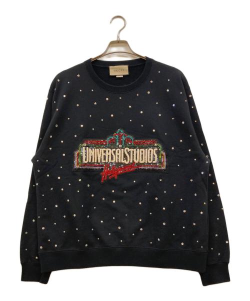 GUCCI（グッチ）GUCCI (グッチ) BLACK UNIVERSAL STUDIOS HOLLYWOOD SWEATSHIRT ブラック サイズ:Ｍの古着・服飾アイテム