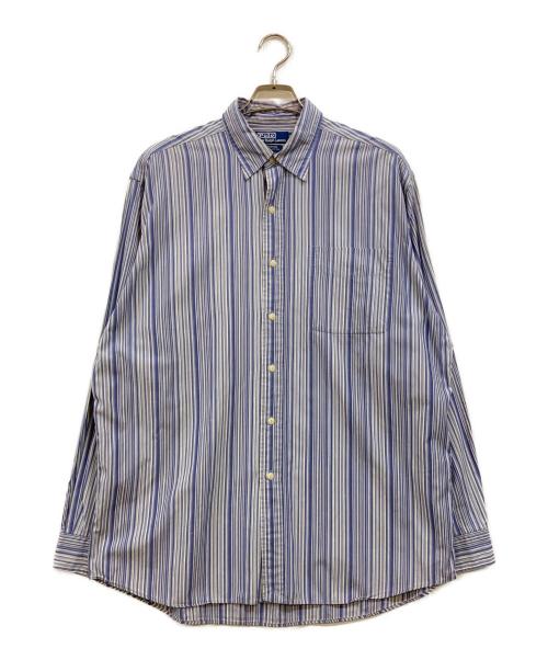 POLO RALPH LAUREN（ポロ・ラルフローレン）POLO RALPH LAUREN (ポロ・ラルフローレン) JEROME ストライプシャツ ブルー サイズ:Lの古着・服飾アイテム