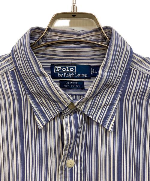 POLO RALPH LAUREN（ポロ・ラルフローレン）POLO RALPH LAUREN (ポロ・ラルフローレン) JEROME ストライプシャツ ブルー サイズ:Lの古着・服飾アイテム