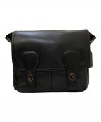 COACHコーチ）の古着「ヘリテージ レザーショルダーバッグ」｜ブラック