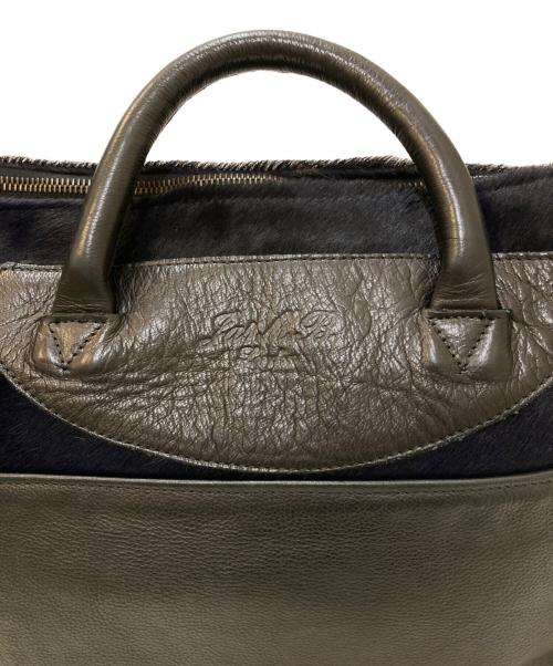 Jas-M.B.（ジャスエムビー）Jas-M.B. (ジャスエムビー) ハラコ切替レザー2WAYバッグ ネイビー×ブラックの古着・服飾アイテム