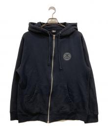 stussy（ステューシー）の古着「スカルバックプリントジップアップパーカー」｜ブラック