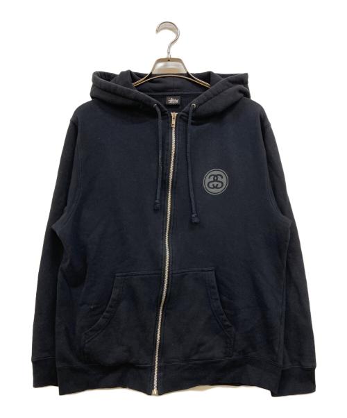 stussy（ステューシー）stussy (ステューシー) スカルバックプリントジップアップパーカー ブラック サイズ:Ｍの古着・服飾アイテム