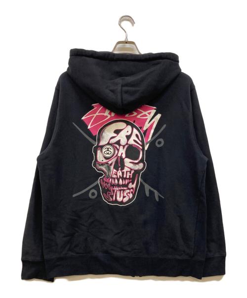 stussy（ステューシー）stussy (ステューシー) スカルバックプリントジップアップパーカー ブラック サイズ:Ｍの古着・服飾アイテム