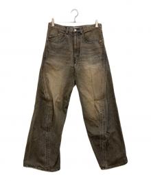 NVRFRGT（ネヴァーフォーゲット）の古着「3D Twisted Wide Leg Jeans」｜ブラック